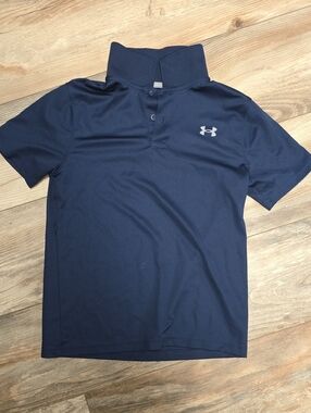 Under Armour Kids Navy Short-Sleeve Polo with Logo